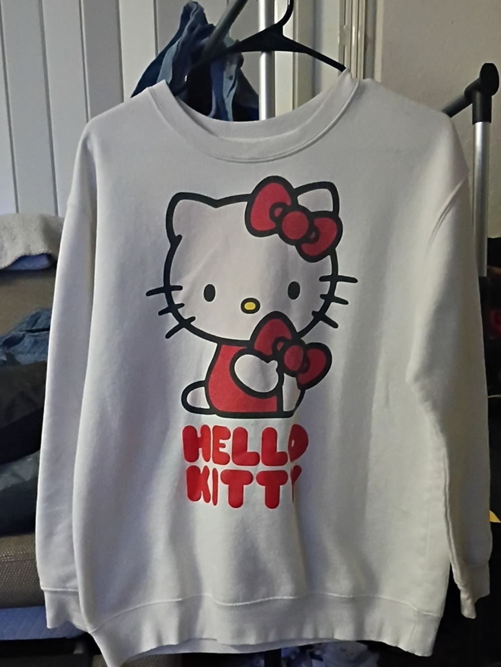Hello Kitty White Sweatshirt with Red Graphic